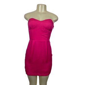 BCBGeneration Women's Pink Strapless Dress with Side Zipper Sz XS